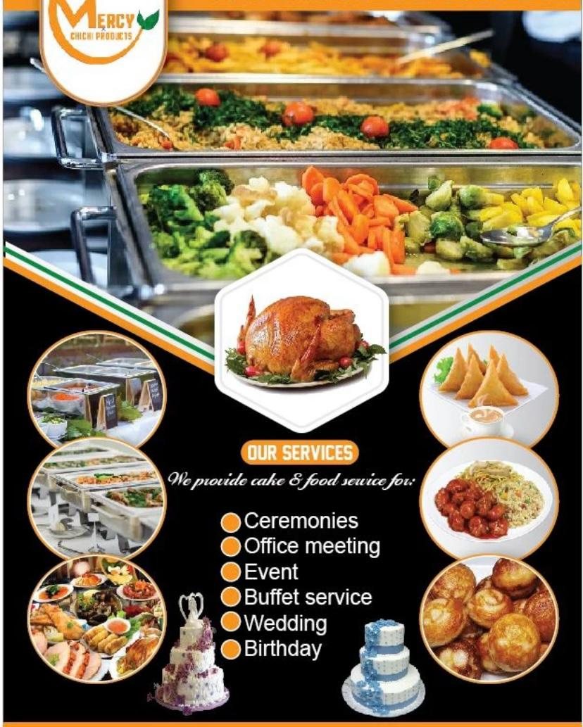 Mercy Chichi Catering serving guests at a wedding